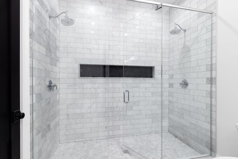 Corner Shower with Modern Fixtures